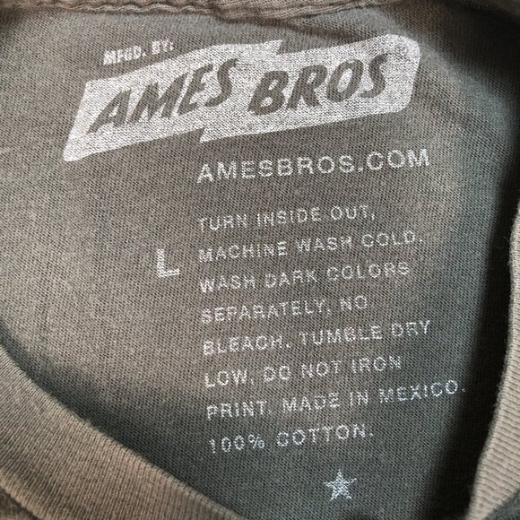 Ames Bros T‎ Shirt Men's L Gray Airplane Graphic Print 100% Cotton Monotone - Picture 3 of 10